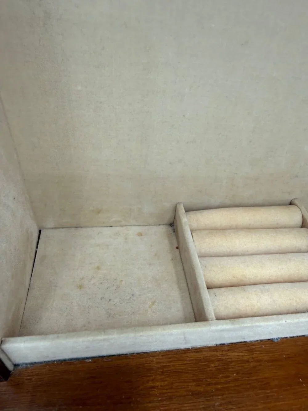 Vintage Wooden Jewelry Box Glass Doors Drawer 90's Storage Drawer